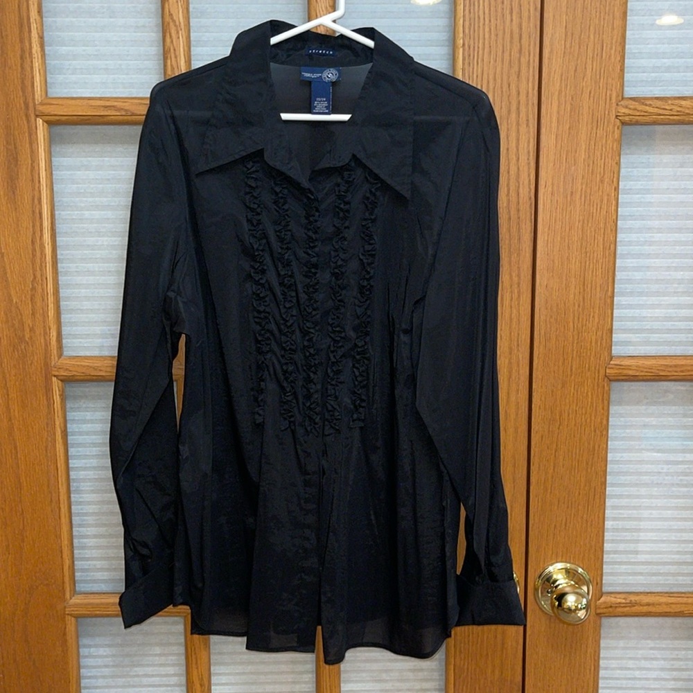 EUC Venezia 22/24 Black Sheer Blouse